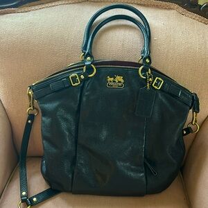 COACH Madison Bag - Black leather/brass Hardware